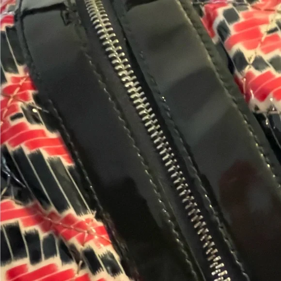 Tory Burch  Travel Bag Large Red and Black Geometric - Picture 7 of 16